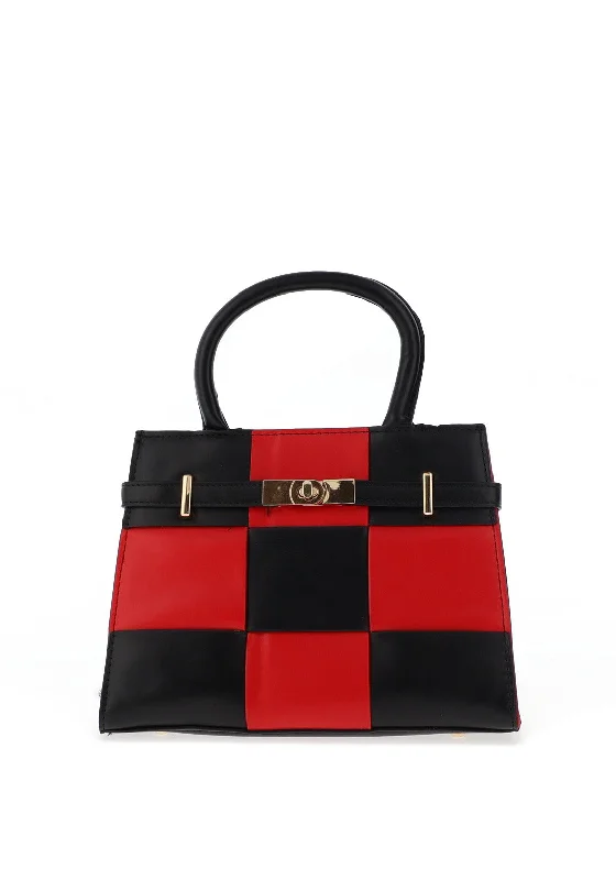 Zen Collection Check Print Grab Bag, Black & Red