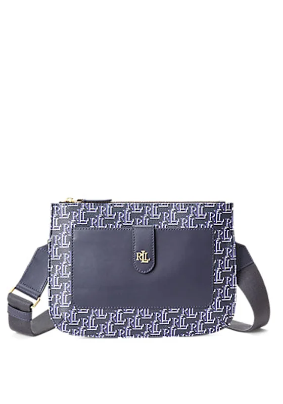 Ralph Lauren Jamey Monogram Crossbody Bag, Blue