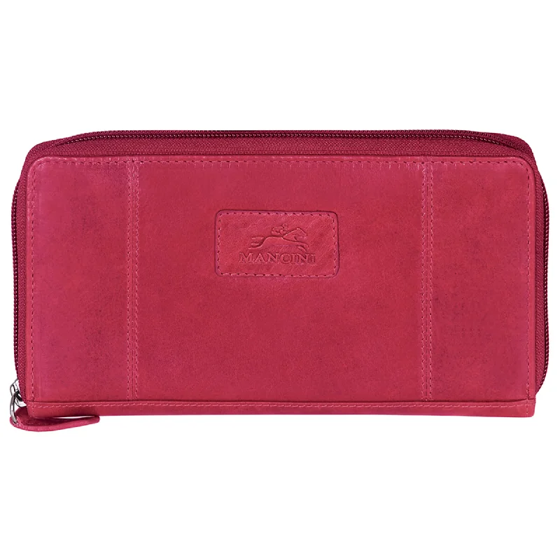 Mancini Leather Ladies' Clutch Wallet RFID