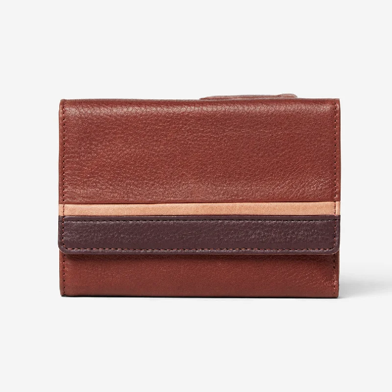 Leatherette wallet with a quilted pattern and a magnetic snap for sophisticationOsgoode Marley Leather Women's 5" Flap Wallet