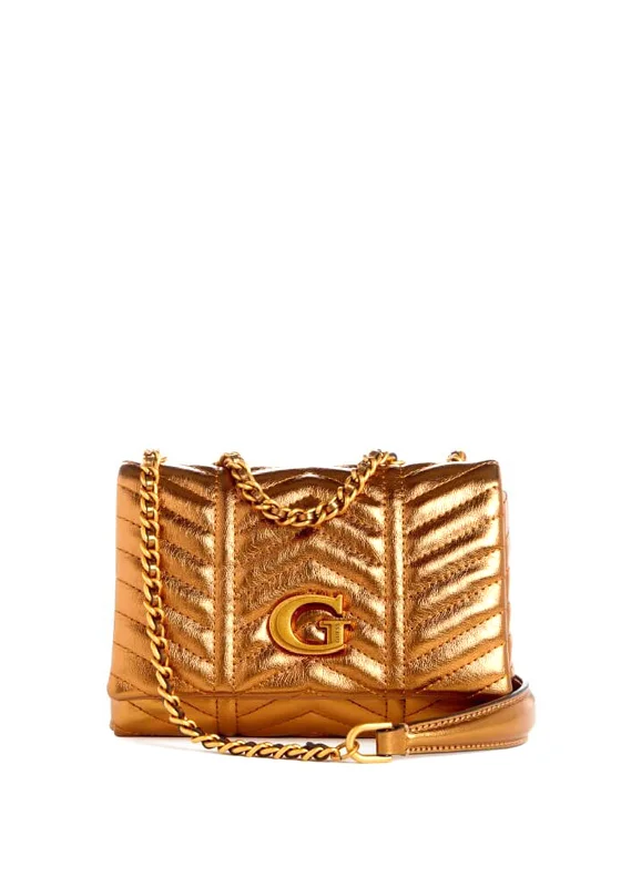 Guess Lovide Mini Quilted Crossbody Bag, Bronze