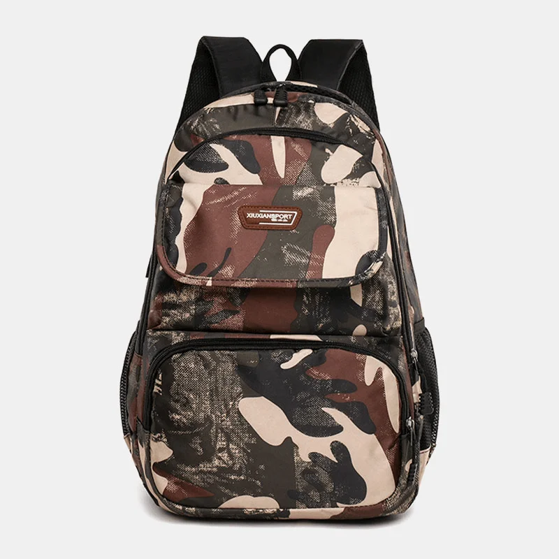 Men Large Capacity Camouflage Waterproof Student School Bag 15.6 Inch Laptop Bag Travel Outdoor Backpack