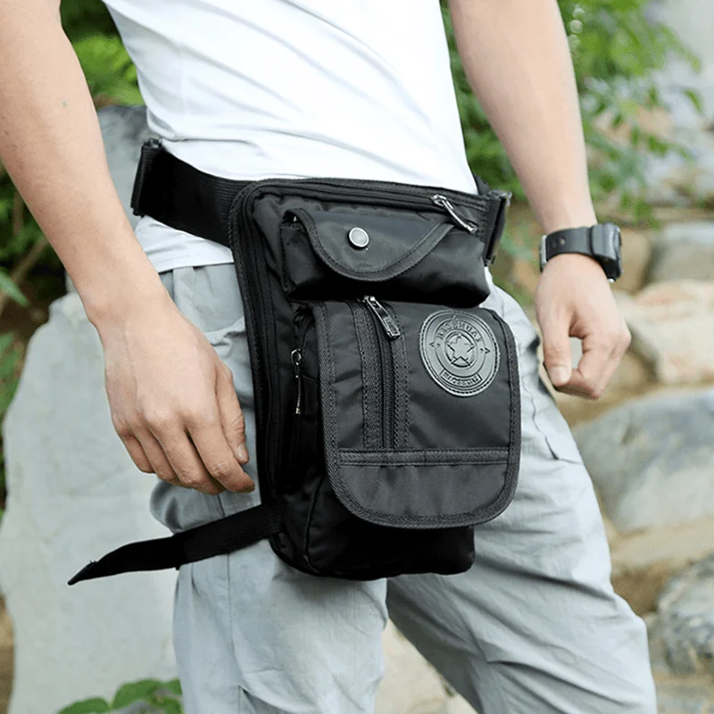 Men Multifunctional Fashion Nylon Leg Pouch for Travel Sports Waist Bag