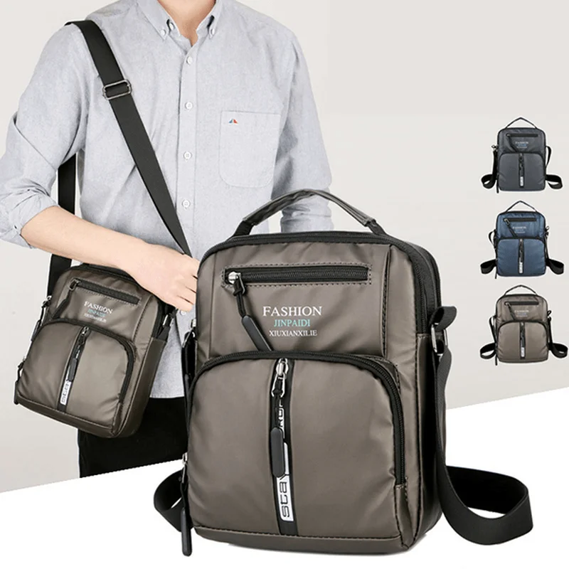 Men Oxford Business Shoulder Bags Multi-Pocket Chest Bag