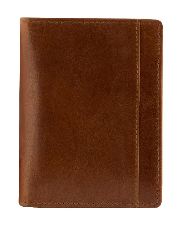 Mancini Leather Men's Wallet with Unique Vertical Wing RFID