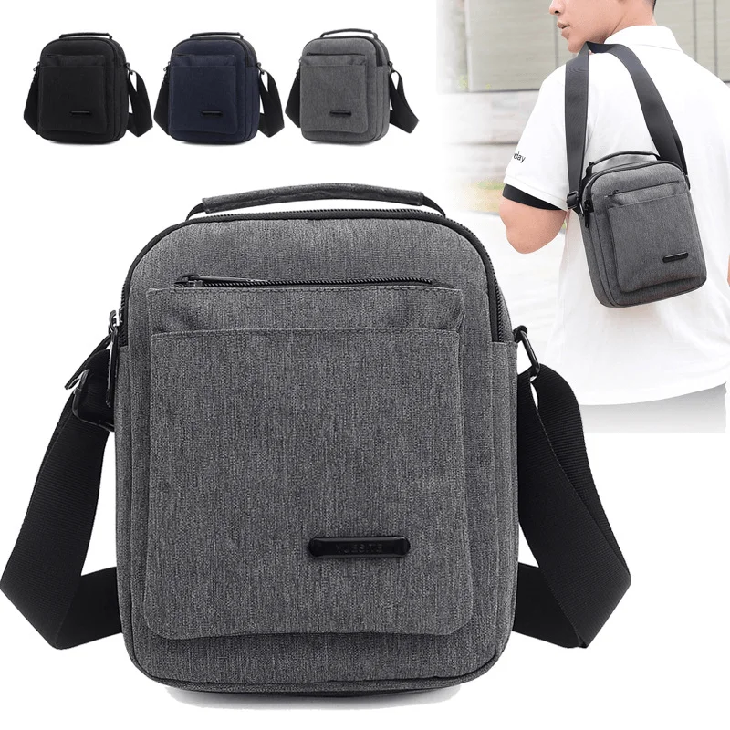 Men Waterproof Casual Nylon Crossbody Bag Shoulder Bag for Outdoor Office