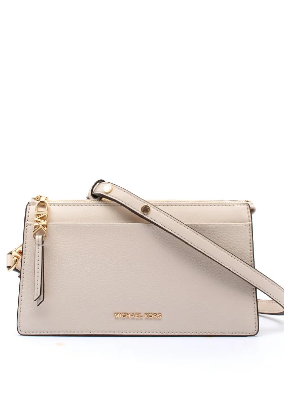 MICHAEL Michael Kors Leather Empire Conv Crossbody Bag, Cream