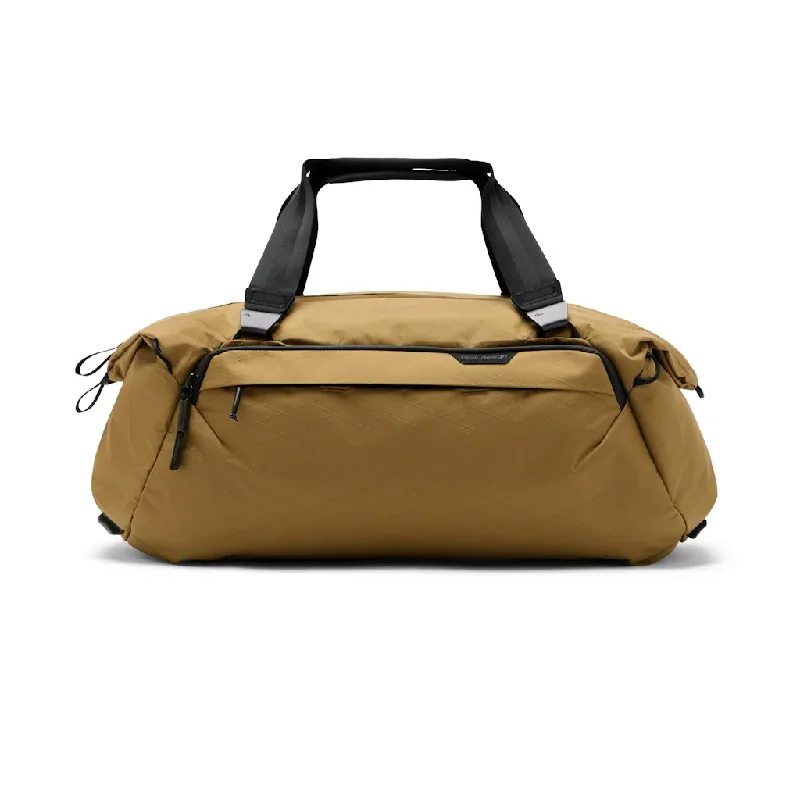 Convertible travel bag that can be used as a backpack or totePeak Design Travel Duffel - X-Pac VX-21 Ocean Edition (Coyote)