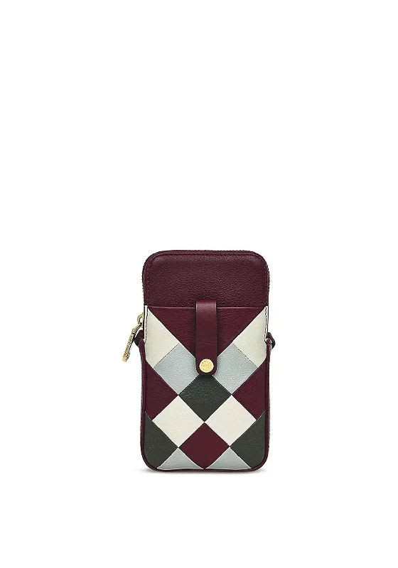 Radley Larkswood 2.0 Diamond Patch Smartphone Crossbody Bag, Dark Red