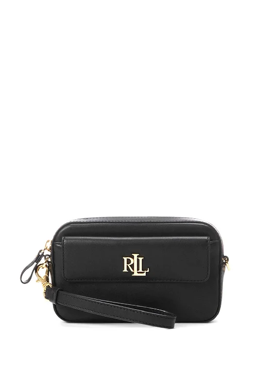 Ralph Lauren Marcy Leather Convertible Crossbody, Black