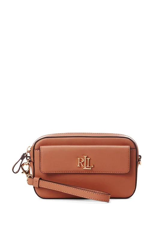 Ralph Lauren Marcy Leather Convertible Crossbody, Tan