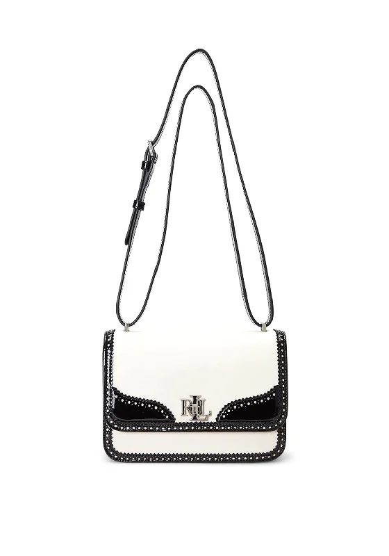 Ralph Lauren Sophee Patent Leather Crossbody Bag, White & Black