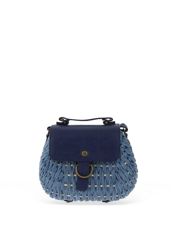 Zen Collection Woven Cross Body Grab Bag, Blue