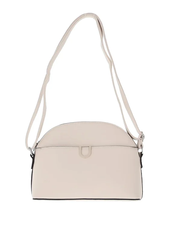 Zen Collection Small Half Moon Crossbody Bag, Cream