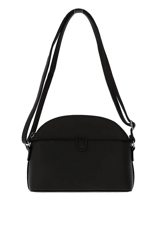 Zen Collection Small Half Moon Crossbody Bag, Black