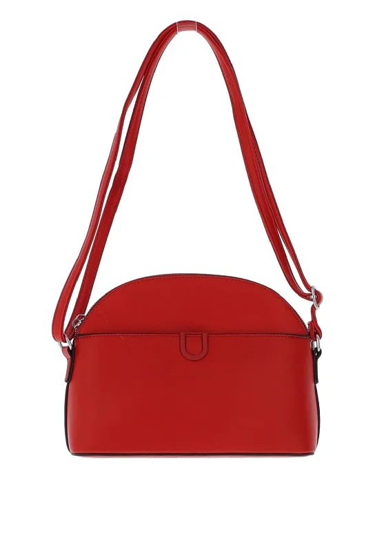 Zen Collection Small Half Moon Crossbody Bag, Red