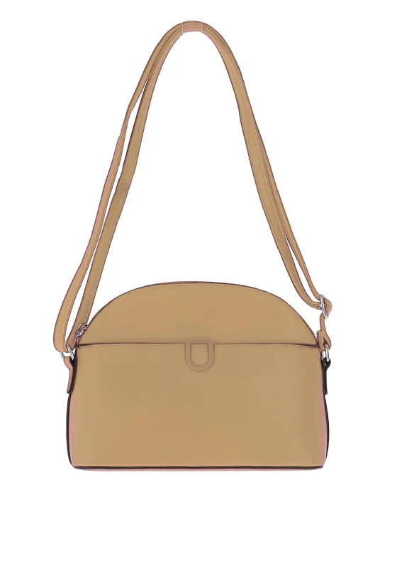 Zen Collection Small Half Moon Crossbody Bag, Tan