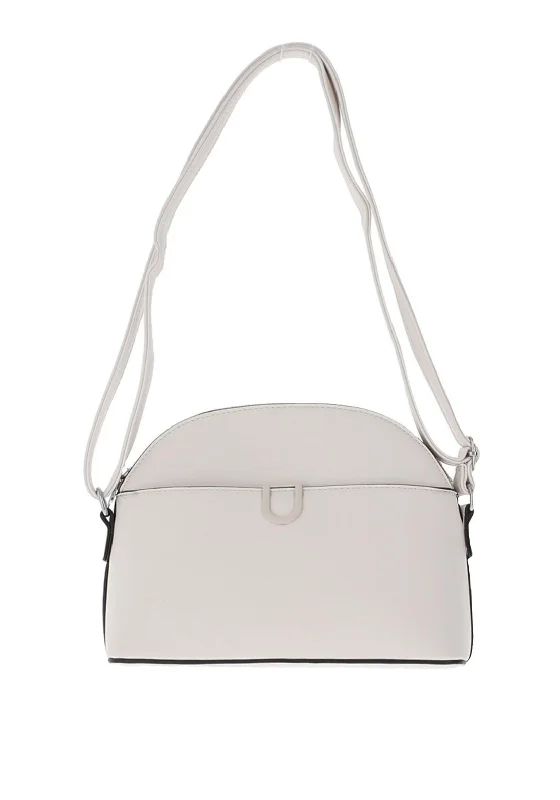 Zen Collection Small Half Moon Crossbody Bag, White