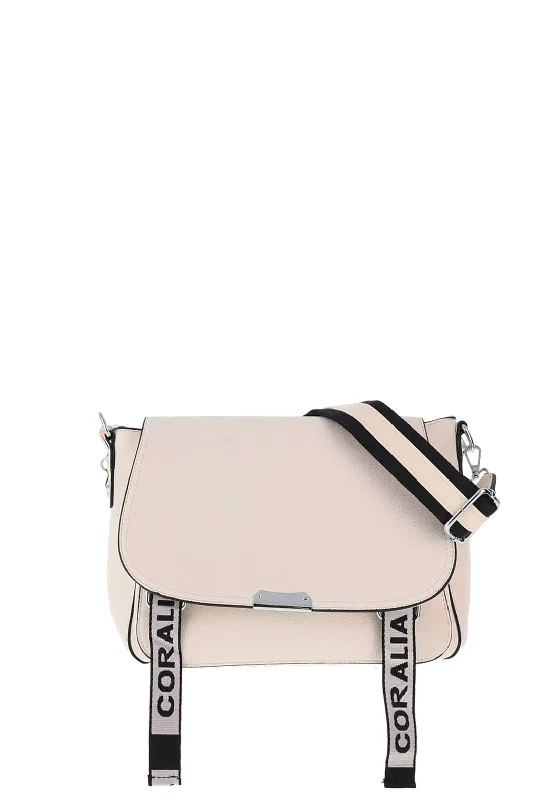 Zen Collection Flap Over Strap Crossbody Bag, Cream