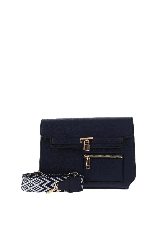 Zen Collection Small Flap Over Crossbody Bag, Navy