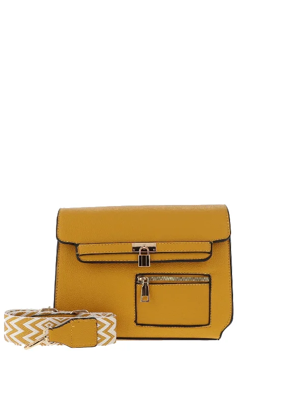 Zen Collection Small Flap Over Crossbody Bag, Yellow