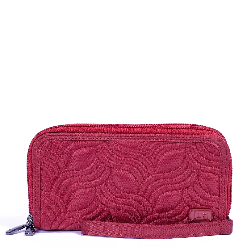 Color-blocked card case with bold primary colors for a trendy styleLUG Splits XL Wristlet RFID Wallet