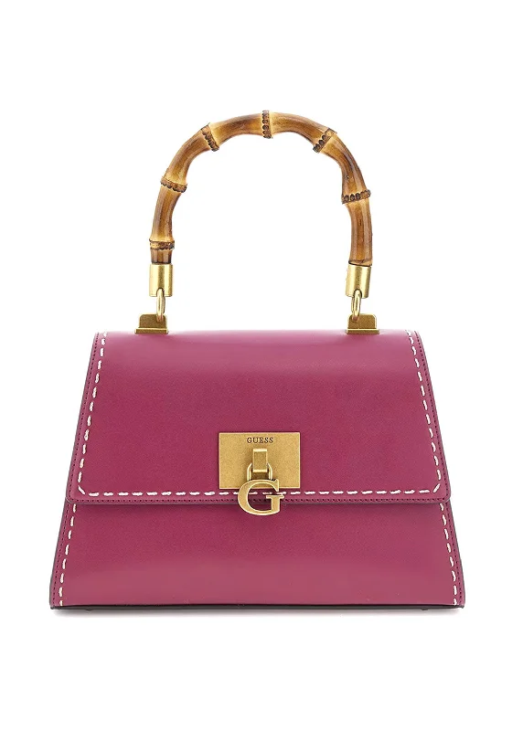 Guess Stephi Bamboo Handle Grab Bag, Boysenberry