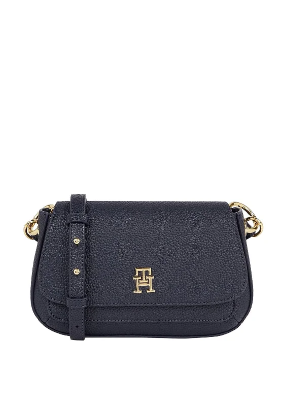 Tommy Hilfiger Emblem Flap Over Crossbody Bag, Navy