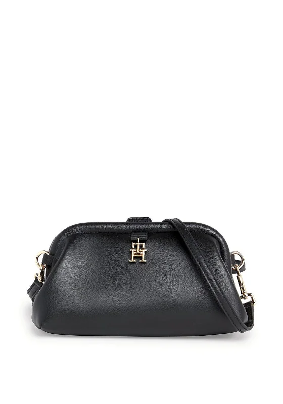 Tommy Hilfiger Reversible Monogram Plaque Crossbody Bag, Black