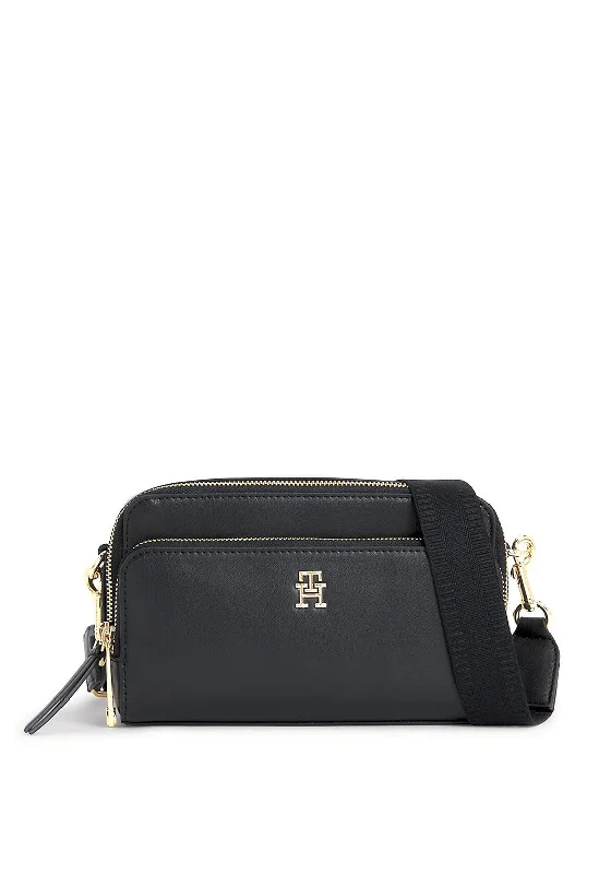 Tommy Hilfiger Iconic Monogram Camera Crossbody Bag, Black