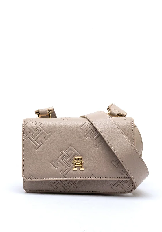 Tommy Hilfiger Monogram Crossbody Bag, Smooth Taupe