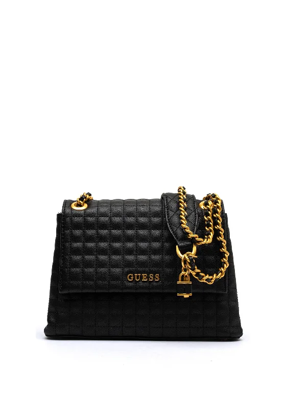 Guess Tia Patent Crossbody Bag, Black