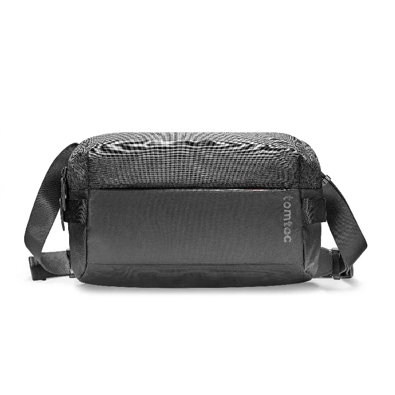 Travel bag with a built - in power bank charger for on - the - go device chargingTomtoc Explorer T21 Tablet Sling Bag 11-inch - Black