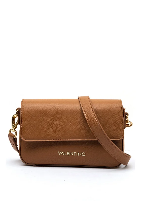 Valentino Small Zero Flapover Crossbody Bag, Warm Brown