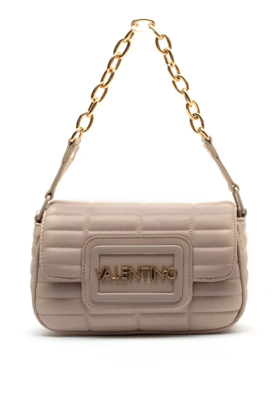 Valentino Quilted Small Flap Over Bag, Ecru