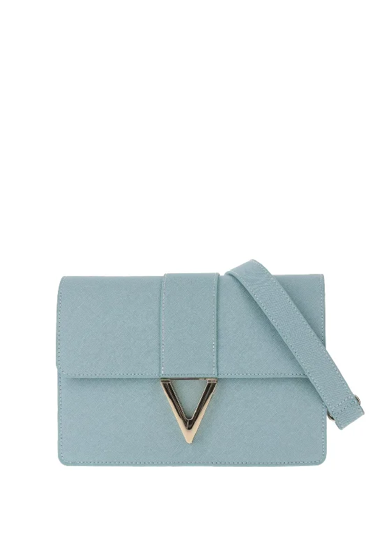 Valentino Small Voyage Logo Crossbody Bag, Polvere