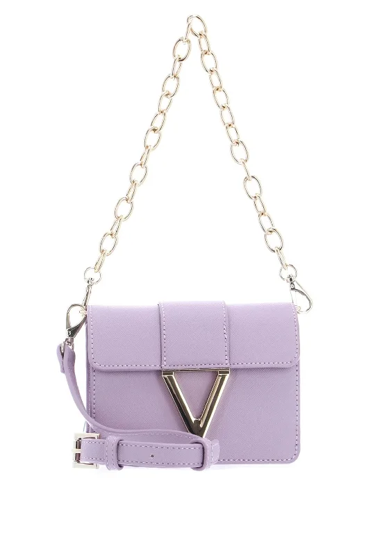 Valentino Voyage Mini Flapover Logo Crossbody Bag, Lilla