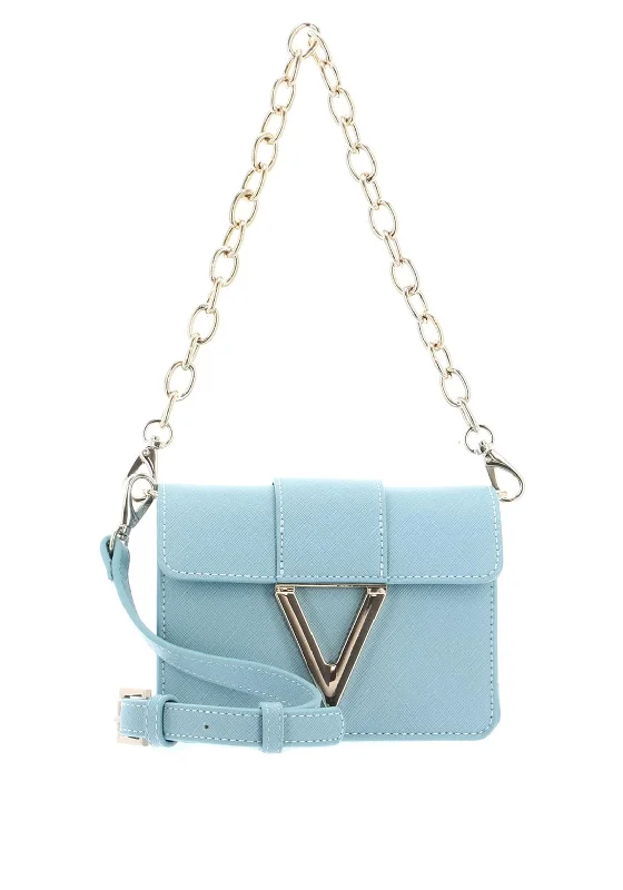 Valentino Voyage Mini Flapover Logo Crossbody Bag, Polvere