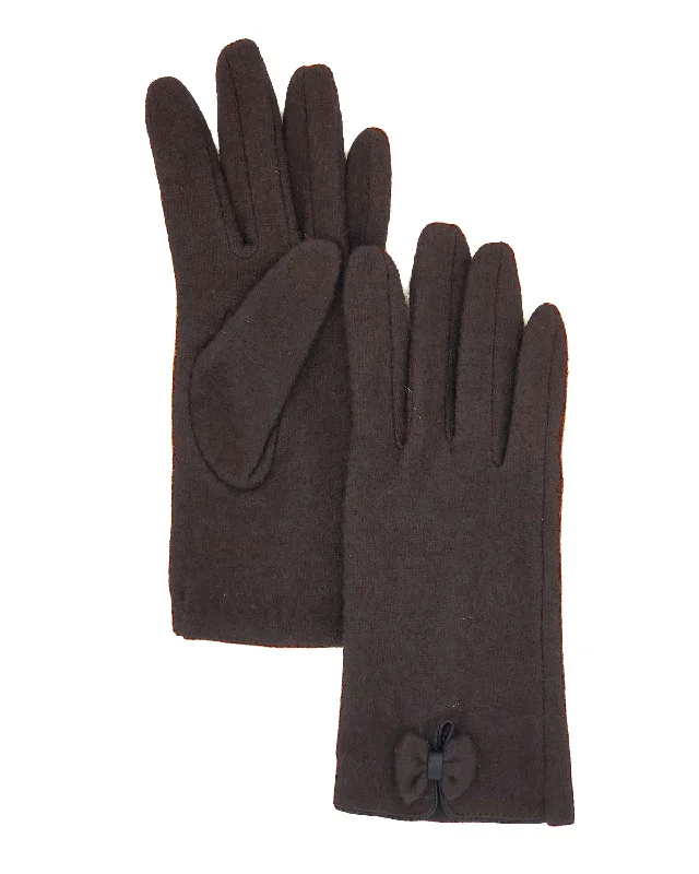 Albee Ladies Wool Bow Gloves