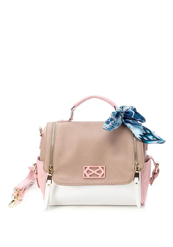 Xti Colour Block Medium Crossbody Bag, Pink