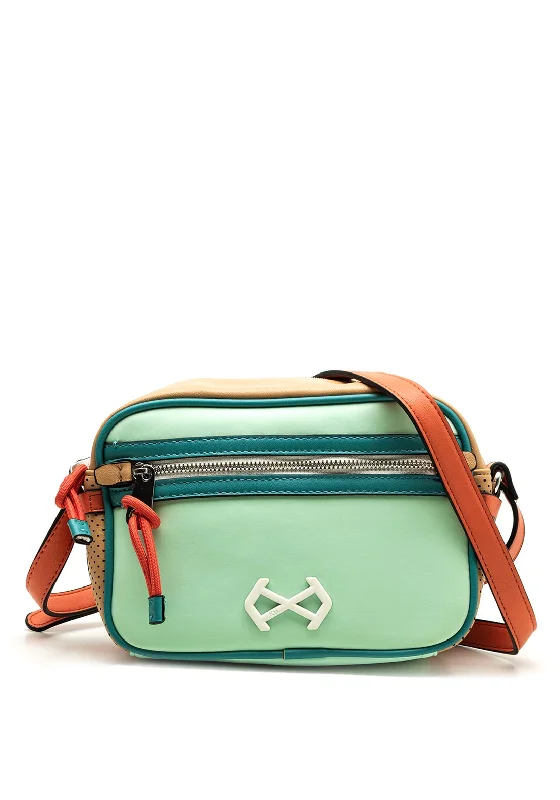 Xti Colour Block Camera Small Crossbody Bag, Aqua