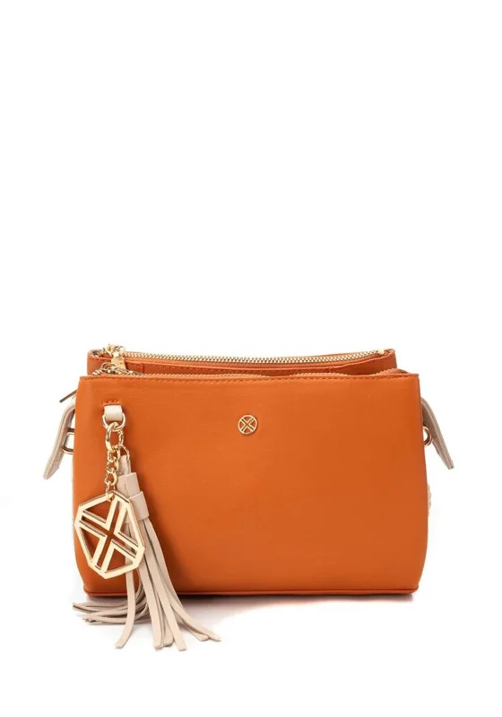 Xti Womens Woven Crossbody Bag, Orange