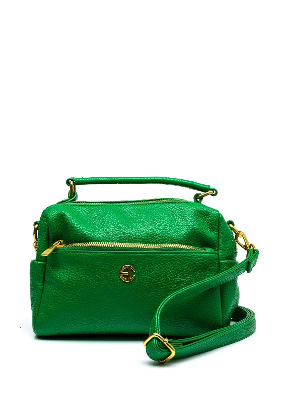 Zen Collection Faux Leather Cross Body Bag, Green