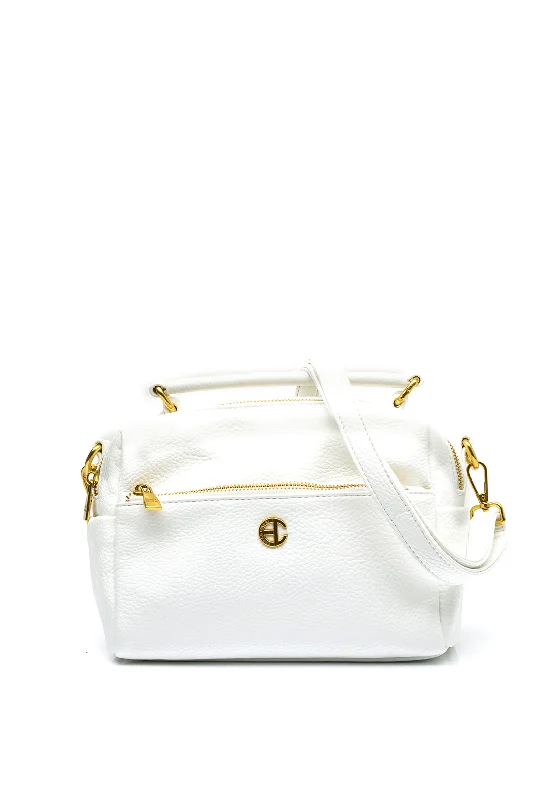 Zen Collection Faux Leather Cross Body Bag, White